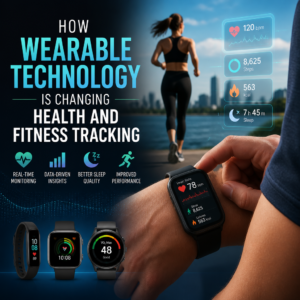 Smartwatch tracking heart rate, steps, and sleep for real-time health and fitness insights