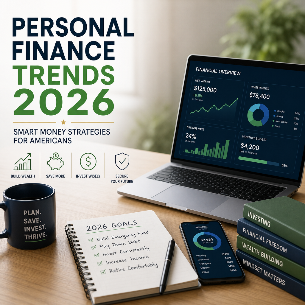 Laptop displaying financial charts with budgeting tools, representing personal finance trends and smart money strategies for