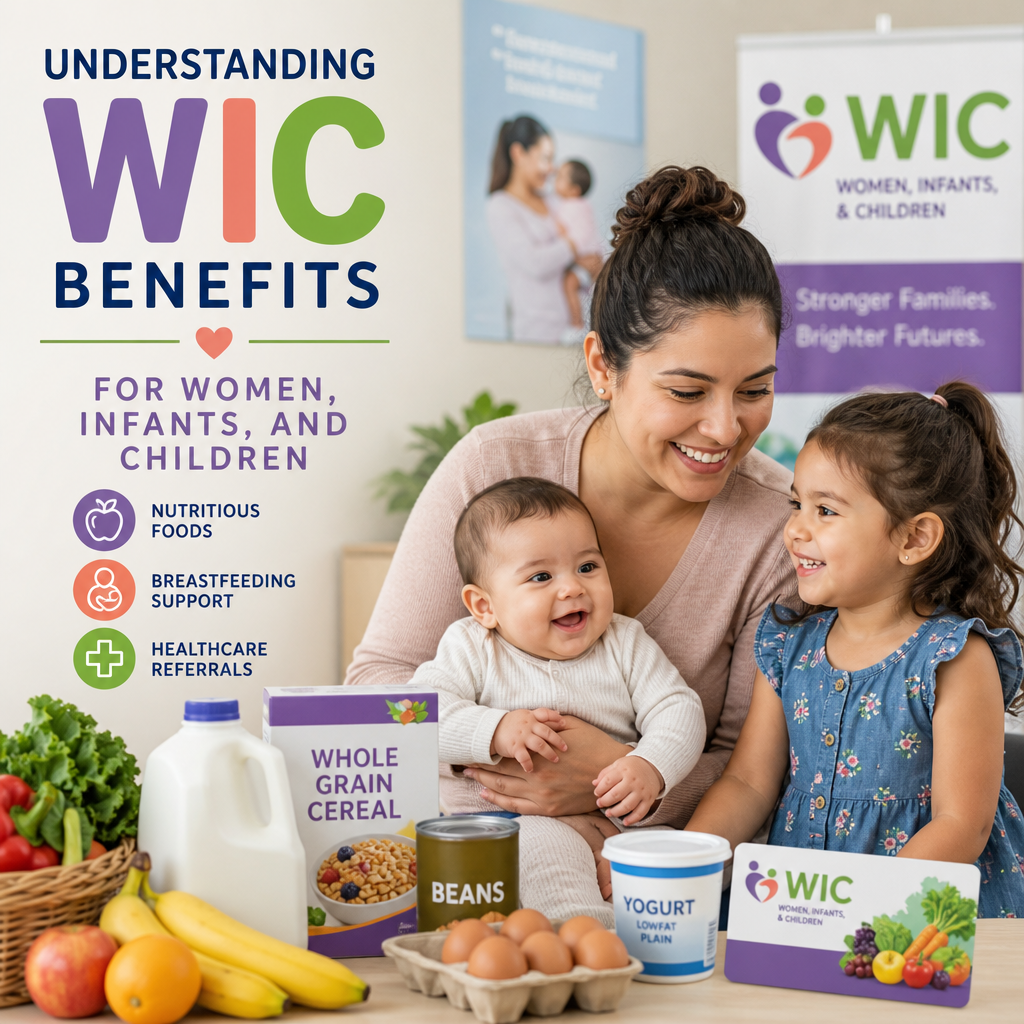 Happy mother with two children promoting WIC benefits for women, infants, and children